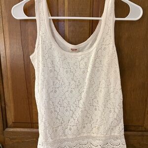 Mossimo Supply Co. Ivory Lace Tank Top